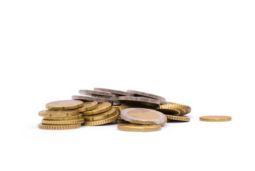 Coins isolated on white
