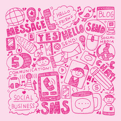 doodle communication background