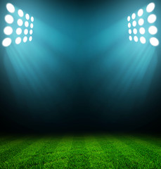stadium lights at night and stadium © ZaZa studio