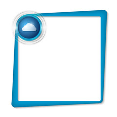 blue text frame and transparent circles with cloud