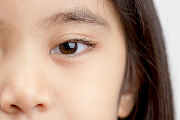 Close up of little Asian child's eye
