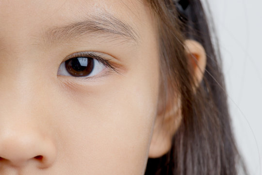 Close up of little Asian child's eye