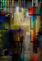 City Abstract with nude