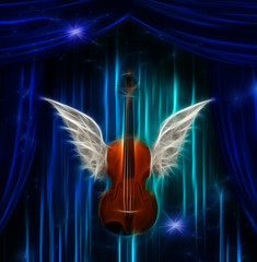 Violin with wings