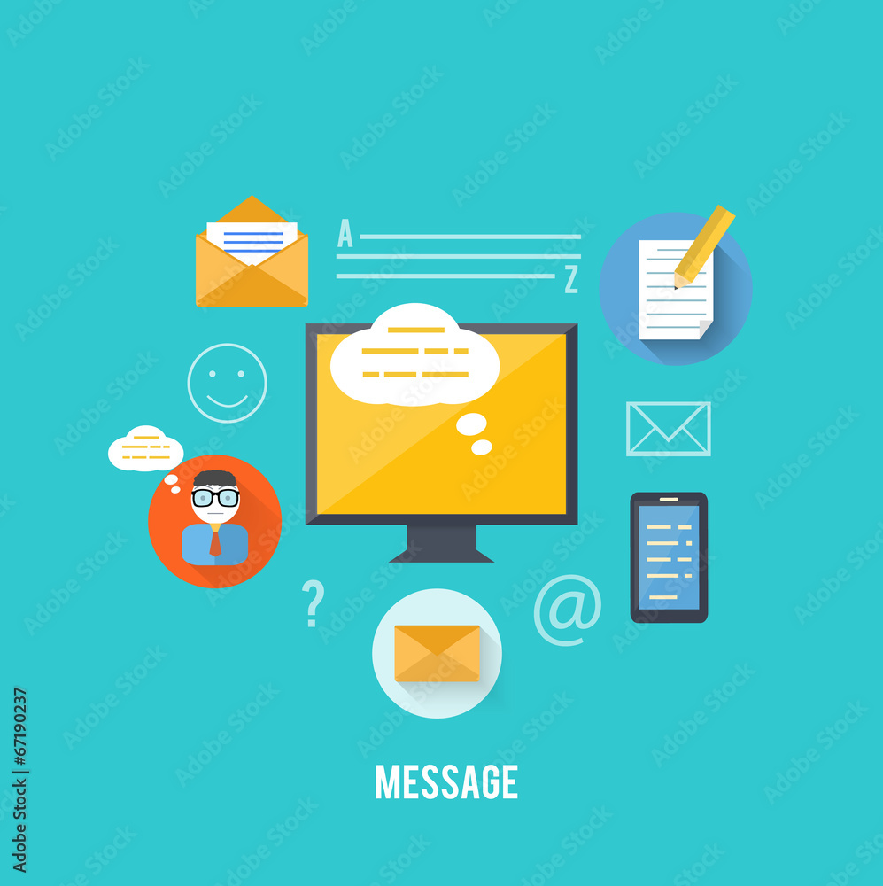 Poster concept of message and email technology
