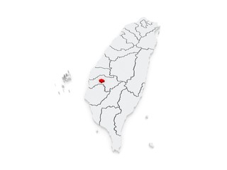 Map of Chiayi City. Taiwan.