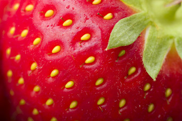Fresh Strawberry close up on the wood