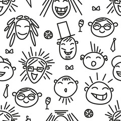black and white background of funny people