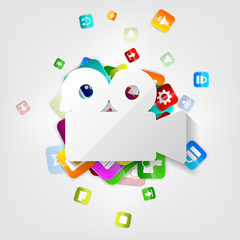 Application button.Social media.Cloud computing.