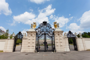 forged gate for an entrance to Belvedere park, Vienna - obrazy, fototapety, plakaty