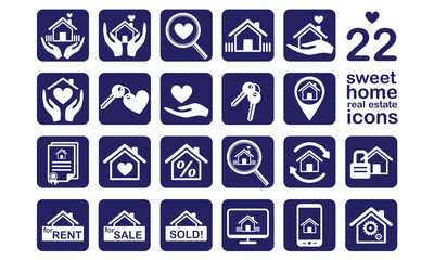 sweet home ,real estate icon set