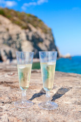 Two glasses of white wine