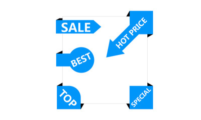 illustration sale tags blue vector
