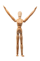 Wood mannequin on white background