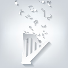 Obraz premium Harp icon. Music instruments