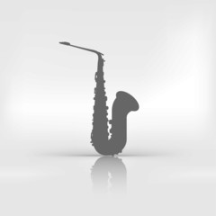 Music wind instruments icon. saxophone