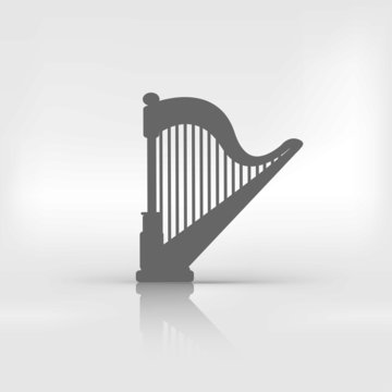 Harp icon. Music instruments