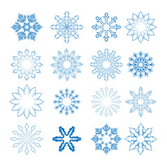 Fototapeta na wymiar Set Of Snowflakes