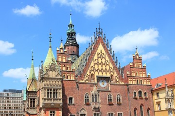 Fototapeta na wymiar Wroclaw - market square architecture