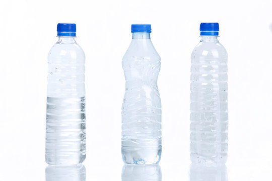 Three Water bottles isolated on white