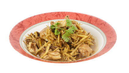 stir fried chicken with ginger