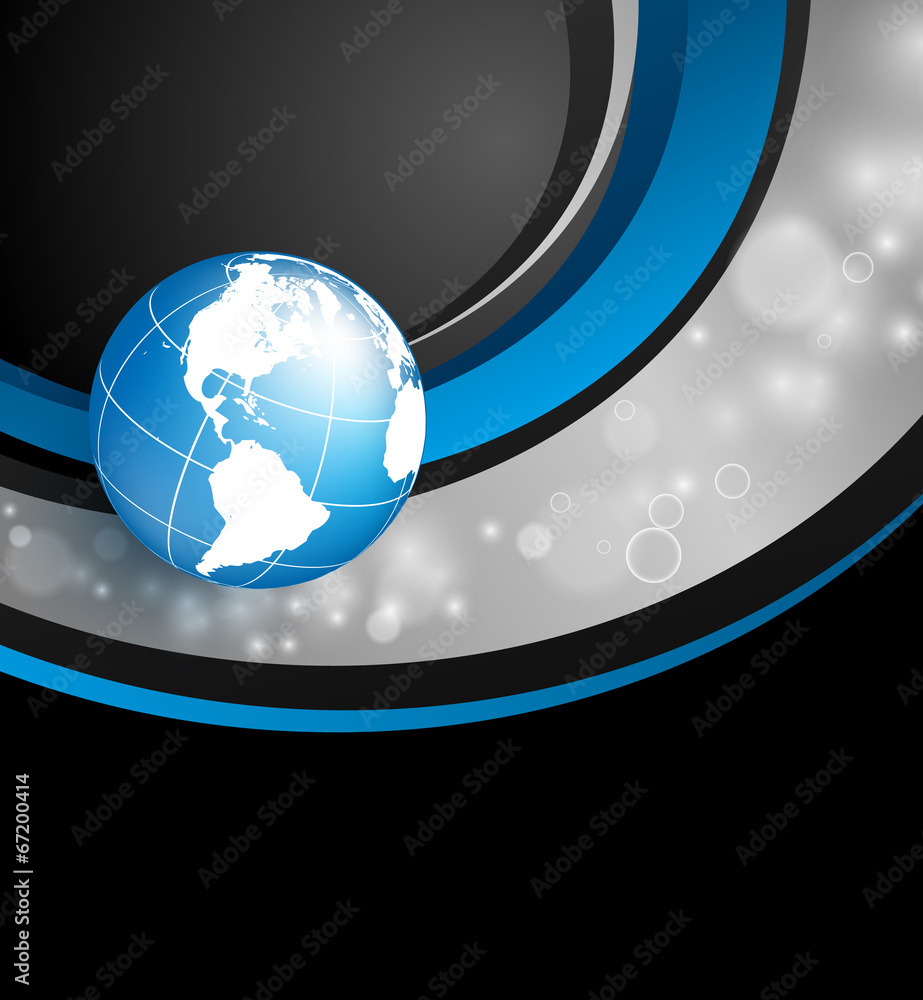 Poster background with globe and lines