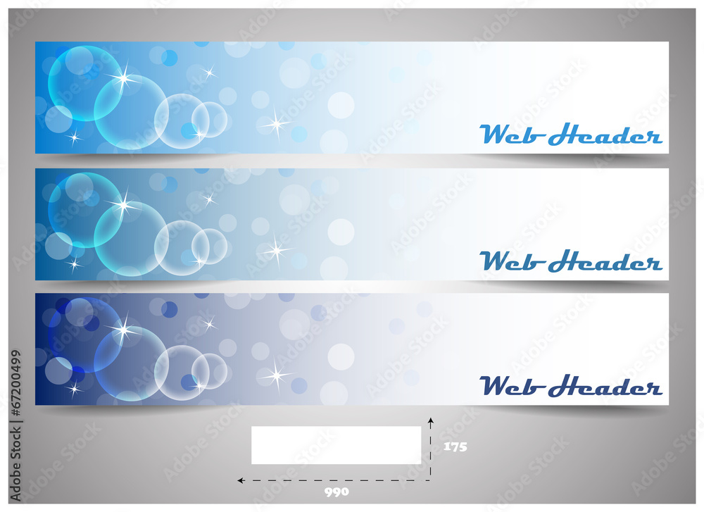 Poster web headers with precise dimension, set of vector banners
