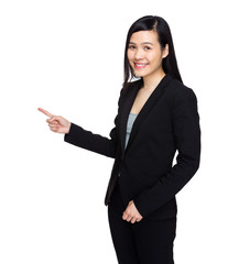 Asian business woman with finger up