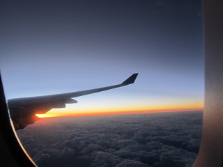 Fototapeta premium Sky and sunrise from an airplane