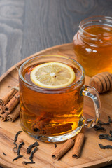 fragrant black tea with lemon and cinnamon