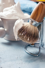 Shaving Tools on wooden table