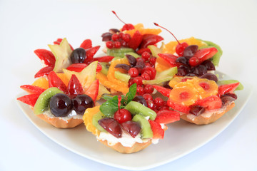 party platter with sweet fruit cakes