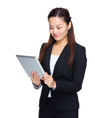 Business woman look at digital tablet