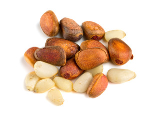 pine nuts isolated on white background