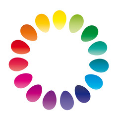Bunter Farbkreis mit leuchtenden Farben, Kreis der Motivation und des Erfolges, teamarbeit