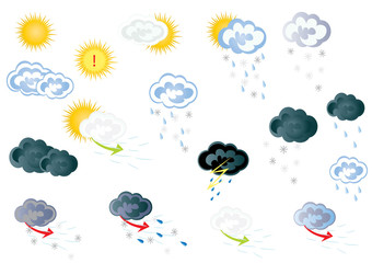 Obraz premium ikonki pogoda