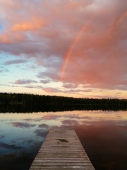 Rainbow at sunset