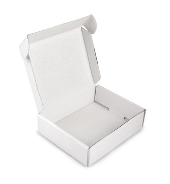 white blank box isolated on white background