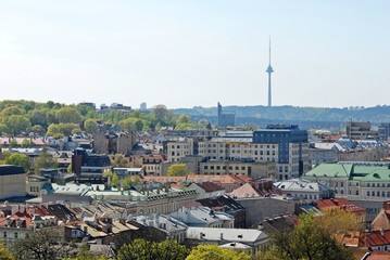 Vilnius city view from Gediminas castle.