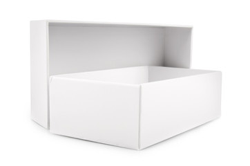 white blank box isolated on white background