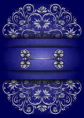 Card with floral ornament and banner
