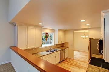 Kitchen room with white cabinets