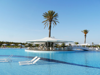 Outdoor swimming pool on the beach