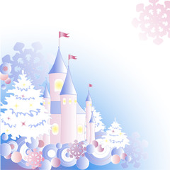 Christmas background with castle