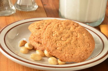 Peanut butter cookies and milk