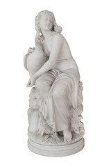 Aphrodite with a goose - isolated sculpture in the Achilleion in