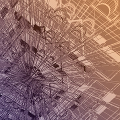 Abstract modern building background. 3d render  illustration