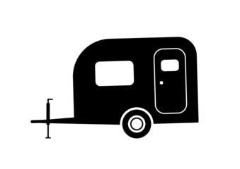 Caravan icon on white background