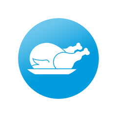 Etiqueta redonda pollo asado