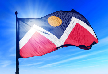 Denver, Colorado (USA), flag waving on the wind